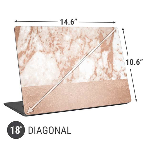 White Rose Gold Marble Universal Laptop 18in (14.6 x 10.6in) Skin
