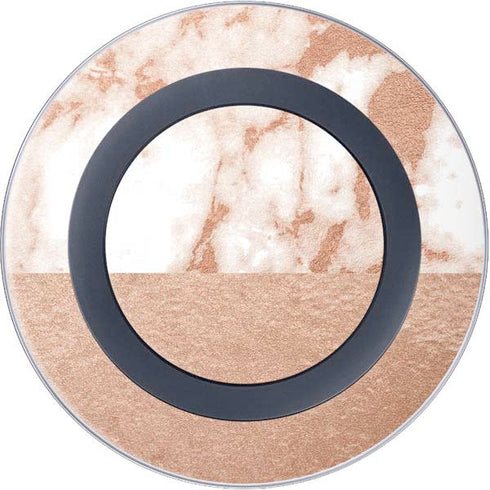 White Rose Gold Marble Wireless Charger Skin