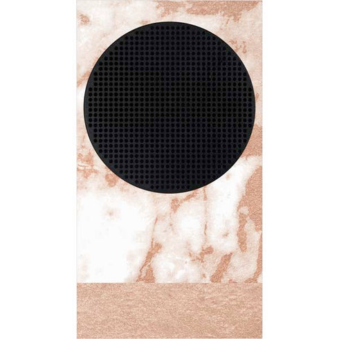 White Rose Gold Marble Xbox Series S Bundle Skin