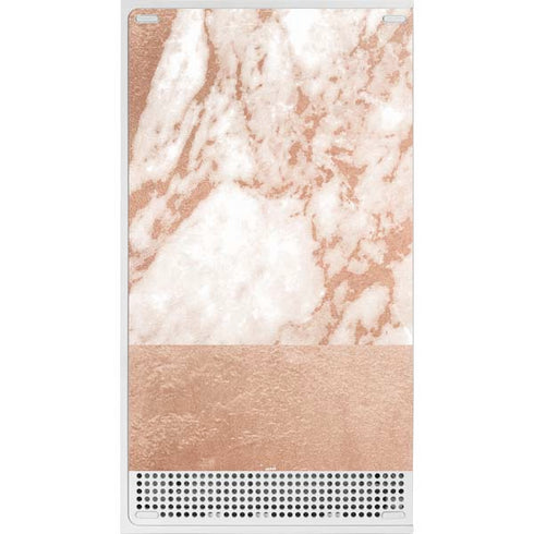 White Rose Gold Marble Xbox Series S Console Skin