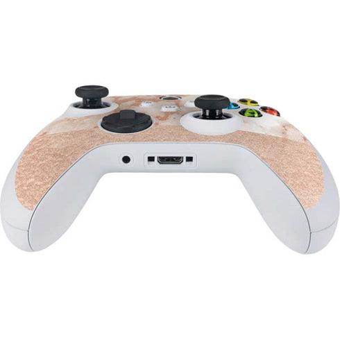 White Rose Gold Marble Xbox Series S Controller Skin
