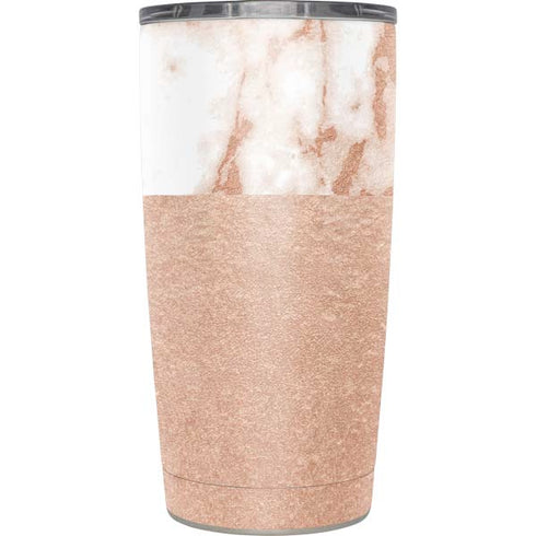 White Rose Gold Marble Yeti 20oz Tumbler Skin