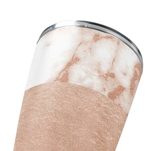 White Rose Gold Marble Yeti 20oz Tumbler Skin