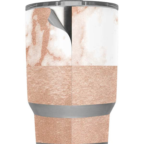 White Rose Gold Marble Yeti 20oz Tumbler Skin