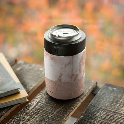 White Rose Gold Marble Yeti Colster Can Insulator Skin