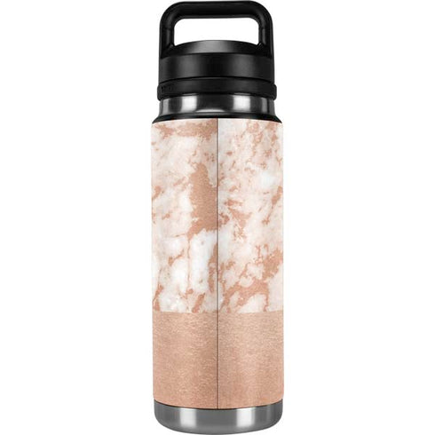 White Rose Gold Marble YETI Rambler 26oz Bottle Skin