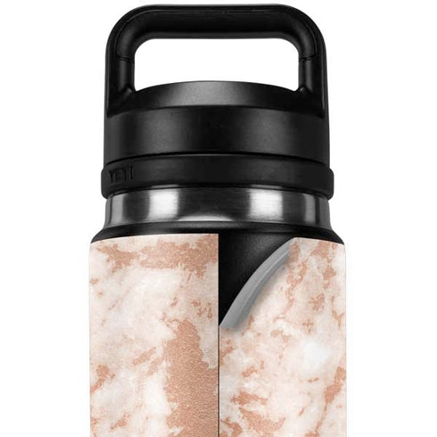 White Rose Gold Marble YETI Rambler 26oz Bottle Skin