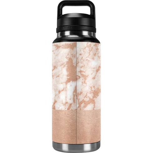 White Rose Gold Marble YETI Rambler 36oz Bottle Skin