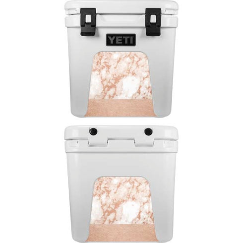 White Rose Gold Marble YETI Roadie 24 Hard Cooler Skin