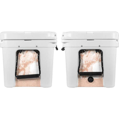 White Rose Gold Marble YETI Tundra 45 Hard Cooler Skin