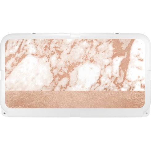 White Rose Gold Marble YETI Tundra 65 Hard Cooler Skin