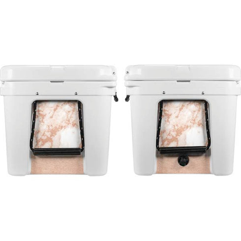 White Rose Gold Marble YETI Tundra 75 Hard Cooler Skin