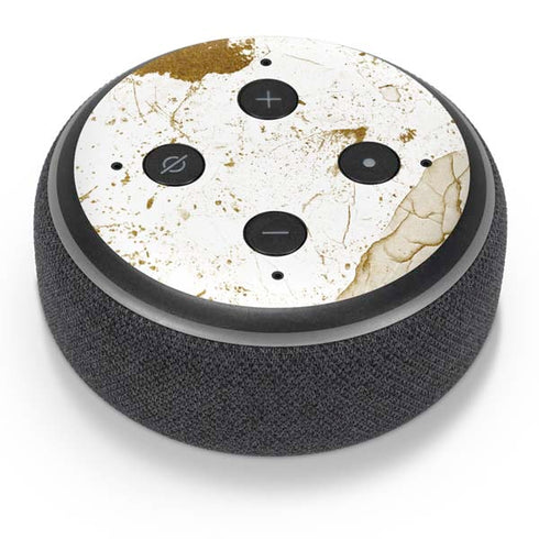 White Scattered Marble Amazon Echo Dot Skin