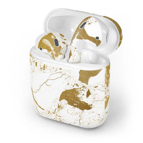 White Scattered Marble Apple AirPods Skin