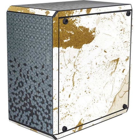White Scattered Marble Cooler Master MasterBox Q300L Mini Tower Skin