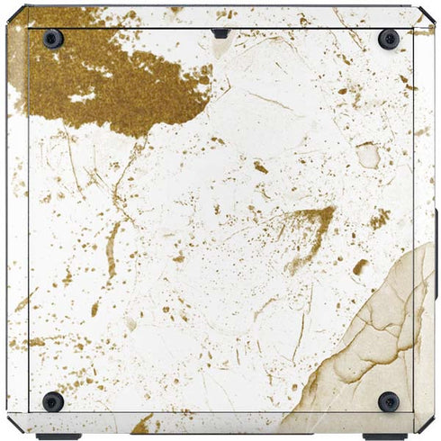 White Scattered Marble Cooler Master MasterBox Q300L Mini Tower Skin