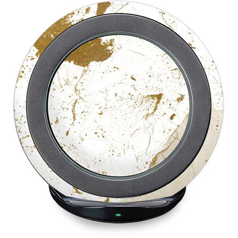 White Scattered Marble Fast Charge Wireless Charging Stand Skin