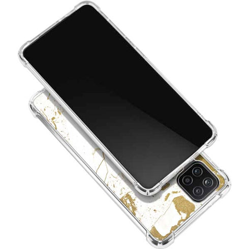 White Scattered Marble Galaxy A12 Clear Case