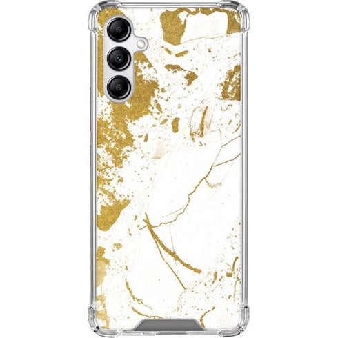 White Scattered Marble Galaxy A15 5G Clear Case