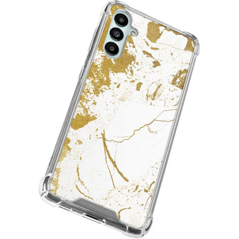 White Scattered Marble Galaxy A15 5G Clear Case