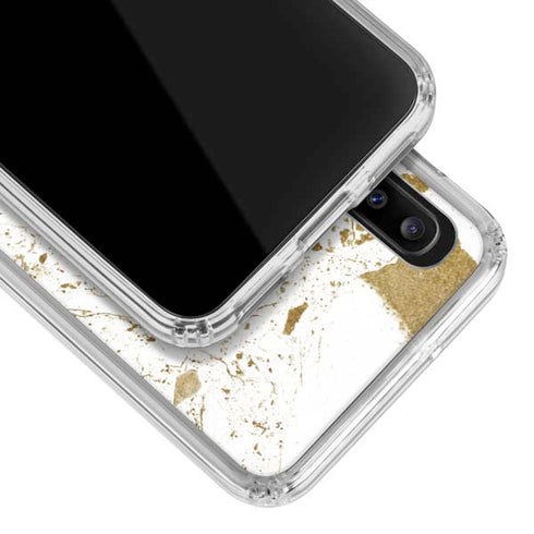 White Scattered Marble Galaxy A20 Clear Case