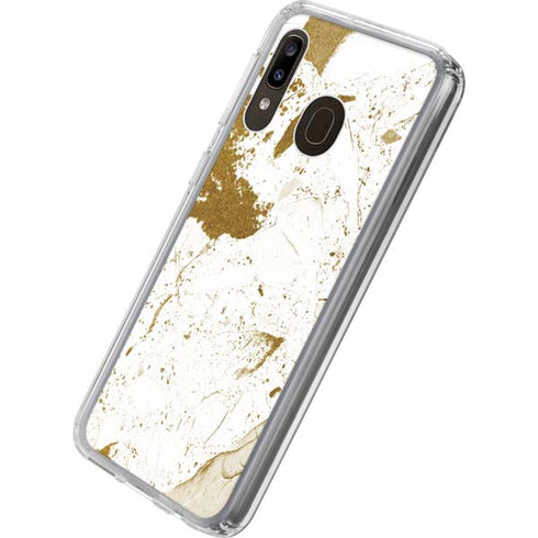 White Scattered Marble Galaxy A20 Clear Case
