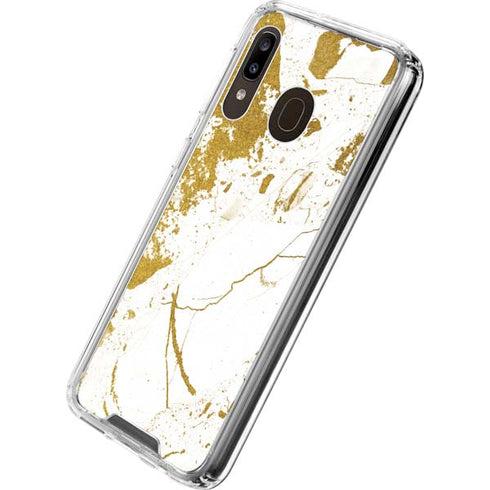 White Scattered Marble Galaxy A30 Clear Case