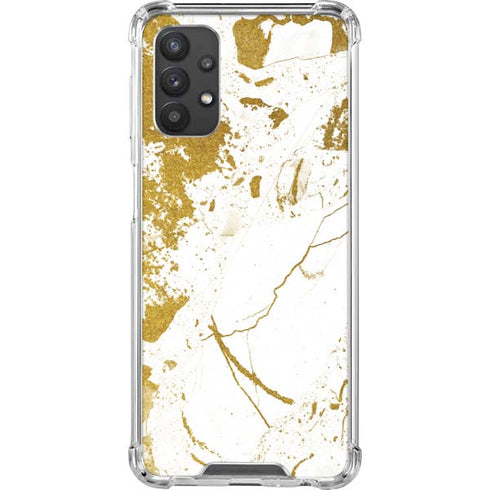 White Scattered Marble Galaxy A32 5G Clear Case