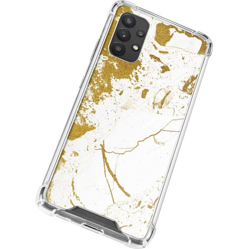 White Scattered Marble Galaxy A32 5G Clear Case