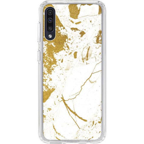 White Scattered Marble Galaxy A50 Clear Case