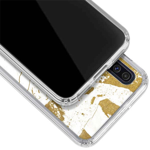 White Scattered Marble Galaxy A50 Clear Case