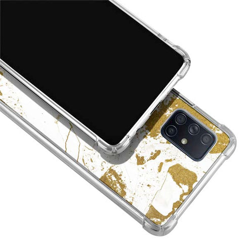 White Scattered Marble Galaxy A51 5G Clear Case