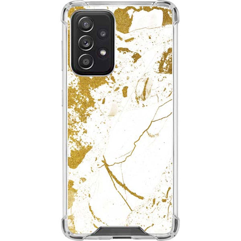 White Scattered Marble Galaxy A52 5G Clear Case