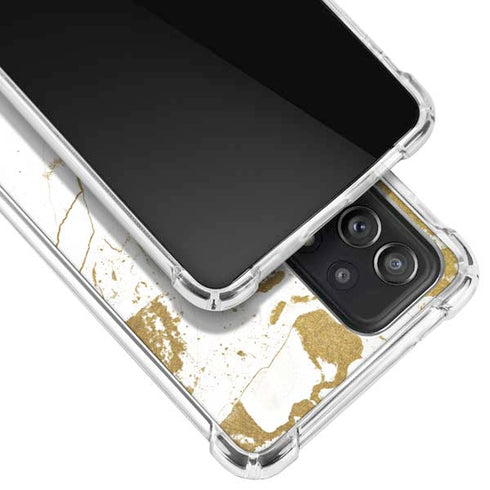 White Scattered Marble Galaxy A52 5G Clear Case