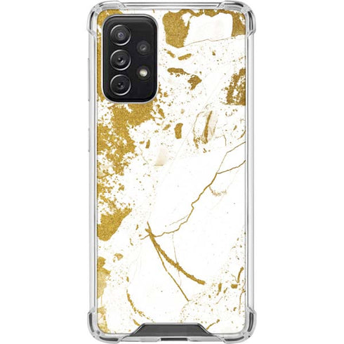 White Scattered Marble Galaxy A72 5G Clear Case