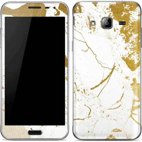 White Scattered Marble Galaxy J3 Skin