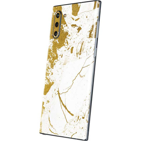 White Scattered Marble Galaxy Note 10 Skin
