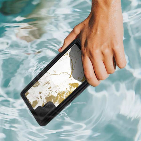 White Scattered Marble Galaxy Note 10 Waterproof Case