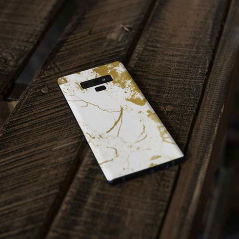 White Scattered Marble Galaxy Note 9 Skin