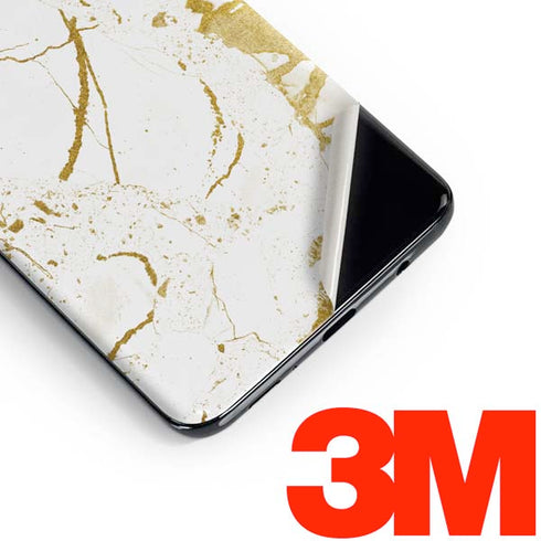 White Scattered Marble Galaxy S10 Plus Skin