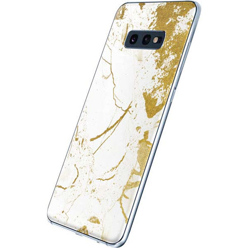 White Scattered Marble Galaxy S10e Skin