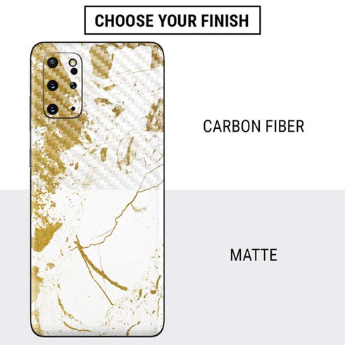 White Scattered Marble Galaxy S20 Plus Skin