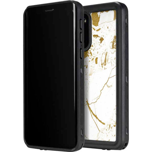 White Scattered Marble Galaxy S20 Plus Waterproof Case