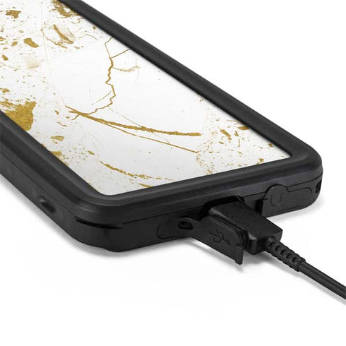 White Scattered Marble Galaxy S20 Plus Waterproof Case