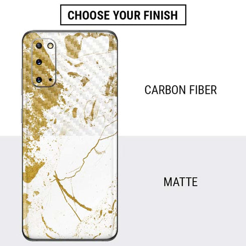 White Scattered Marble Galaxy S20 Skin