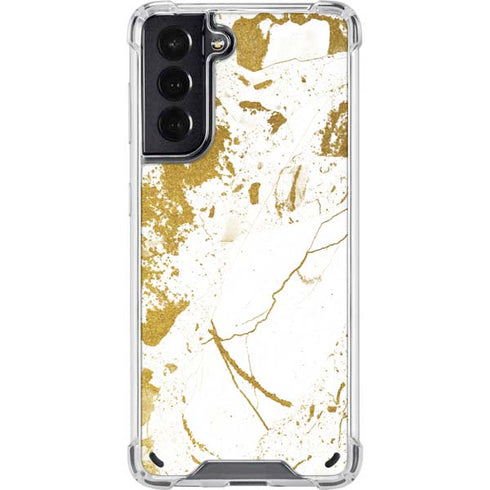 White Scattered Marble Galaxy S21 5G Clear Case