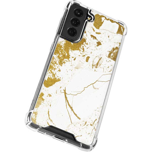 White Scattered Marble Galaxy S21 FE Clear Case