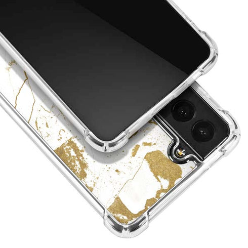 White Scattered Marble Galaxy S21 FE Clear Case