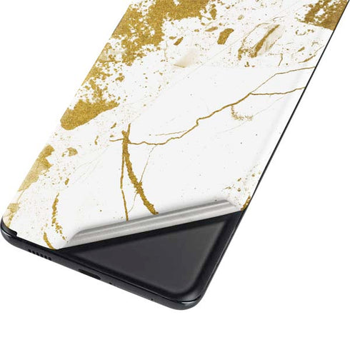White Scattered Marble Galaxy S21 Plus 5G Skin