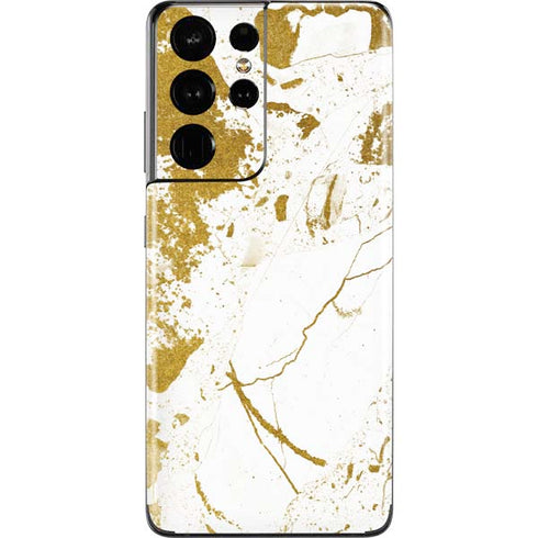 White Scattered Marble Galaxy S21 Ultra 5G Skin